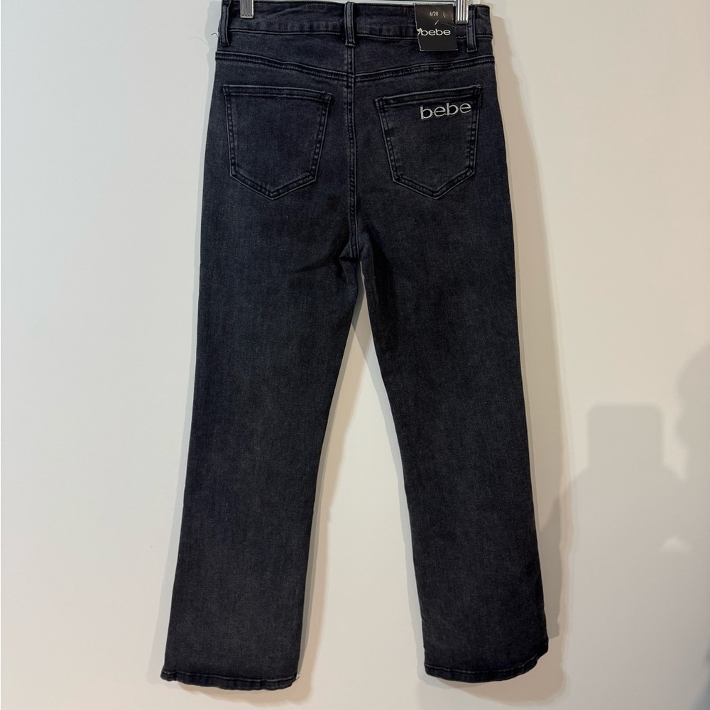 bebe Women’s Charcoal Black Flare Jeans - Picture 2 of 7